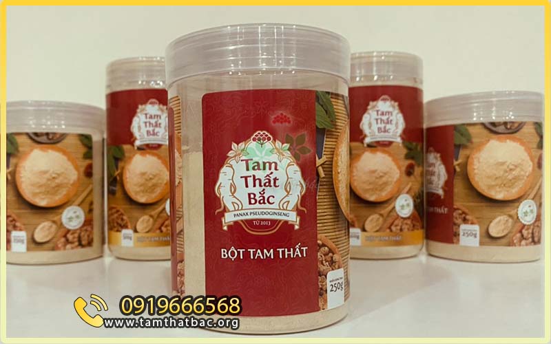 hàng lọ bột tam thất